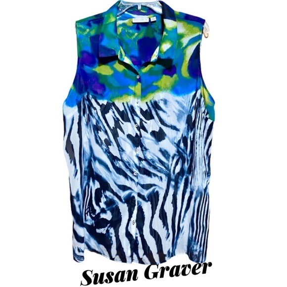 Susan Graver Tops - New Arrival❗️Susan Graver Button Down Blouse